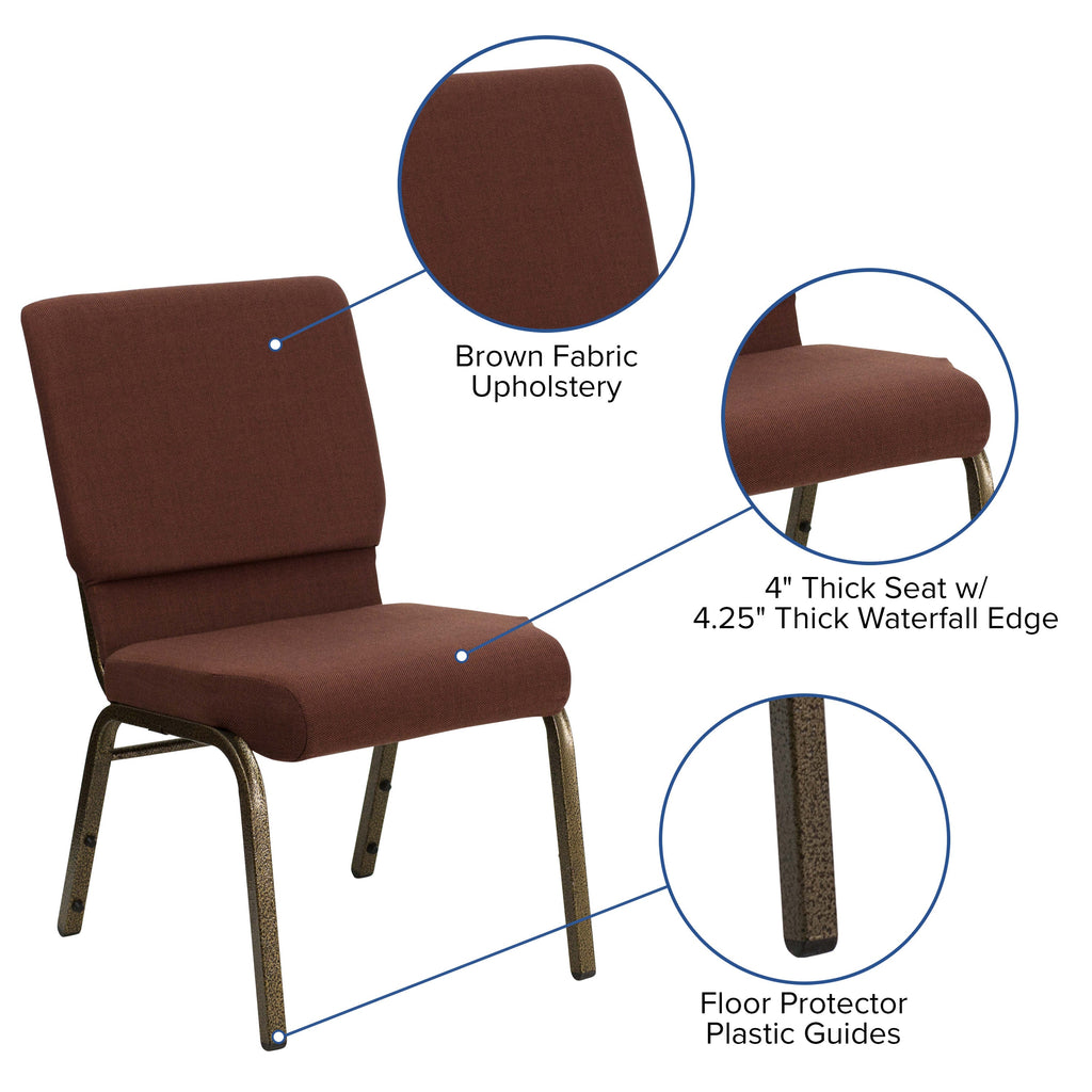 FLASH HERCULES Series Stackable Church Chair 18.5in W