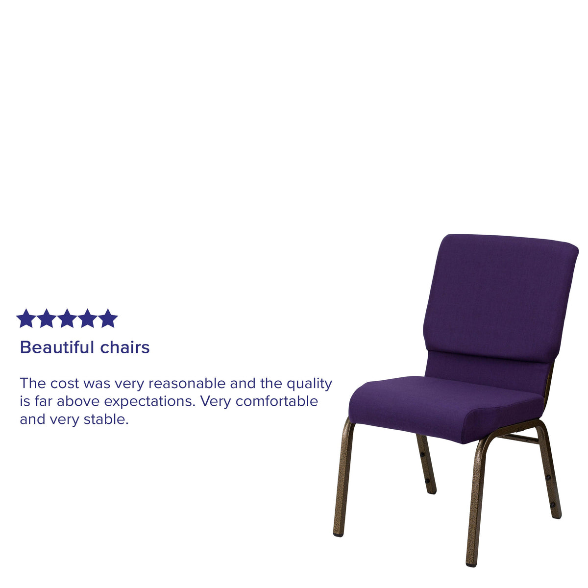 FLASH HERCULES Series Stackable Church Chair 18.5in W