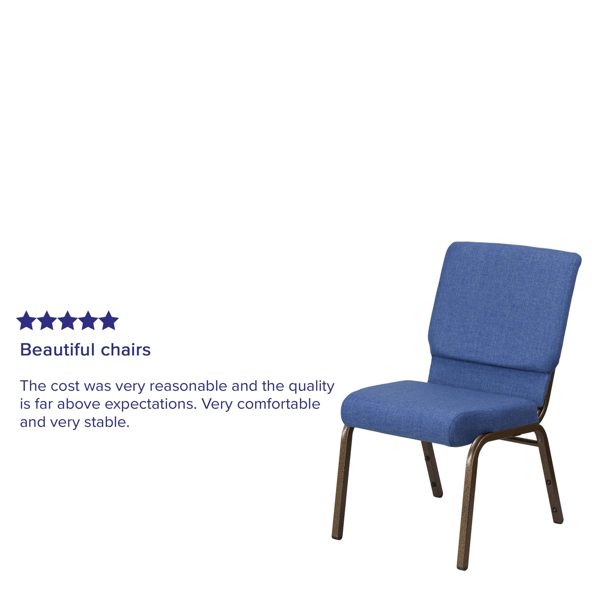 FLASH HERCULES Series Stackable Church Chair 18.5in W