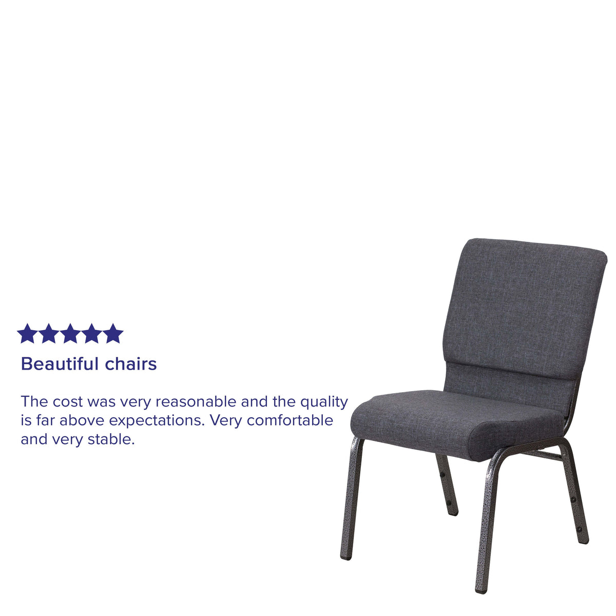 FLASH HERCULES Series Stackable Church Chair 18.5in W