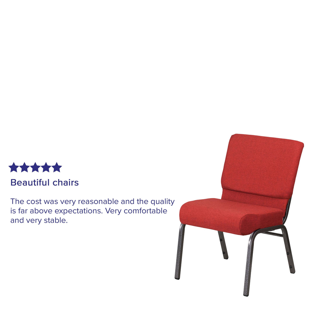 FLASH HERCULES Series Stackable Church Chair 18.5in W