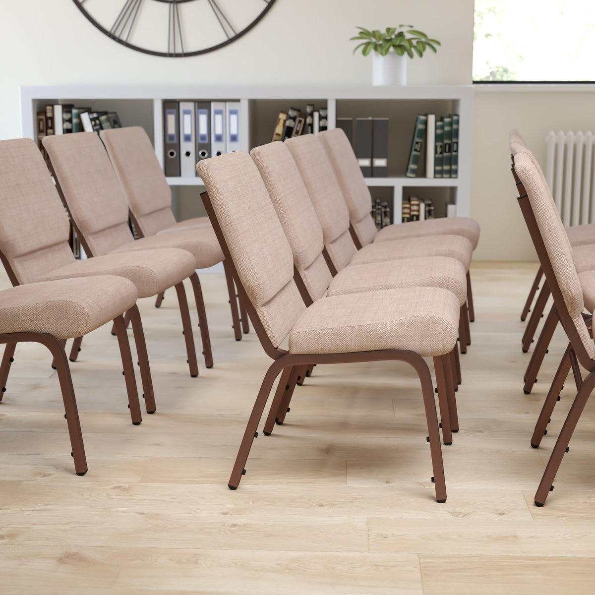 FLASH HERCULES Series Stackable Church Chair 18.5in W