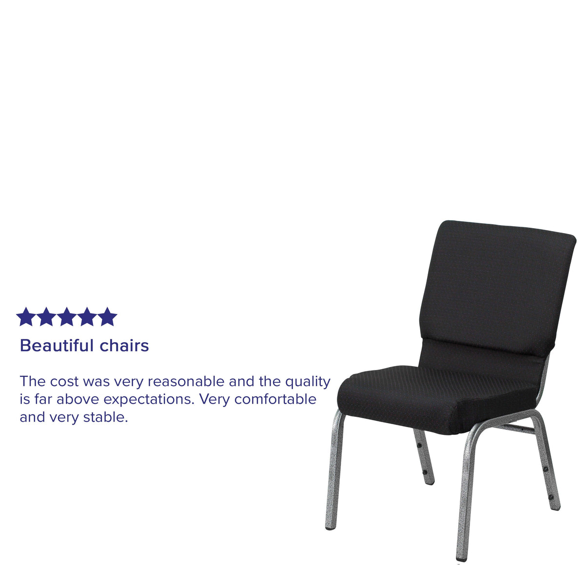FLASH HERCULES Series Stackable Church Chair 18.5in W