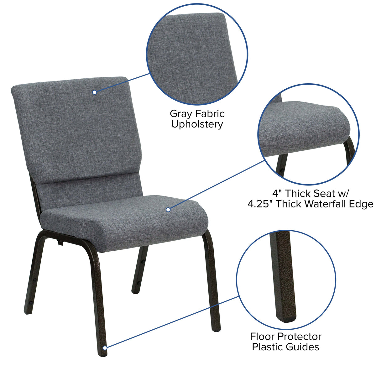 HERCULES Series Stackable Church Chair 18.5in W