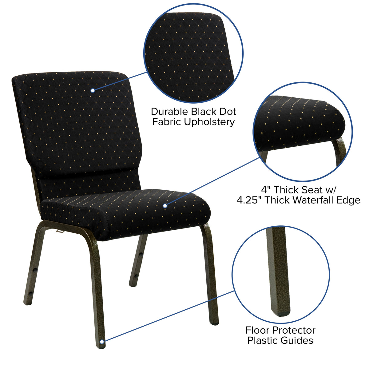 HERCULES Series Stackable Church Chair 18.5in W