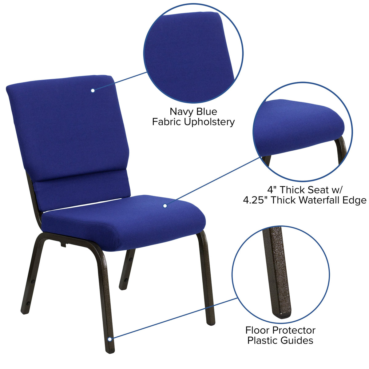 HERCULES Series Stackable Church Chair 18.5in W