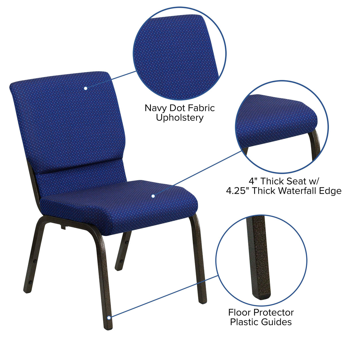 HERCULES Series Stackable Church Chair 18.5in W