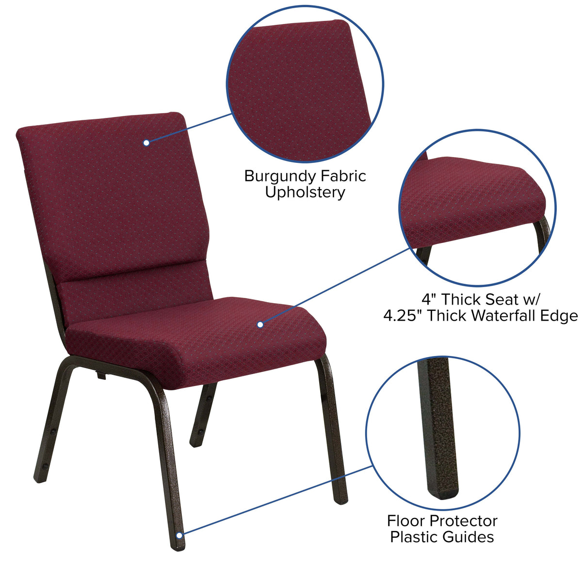 HERCULES Series Stackable Church Chair 18.5in W