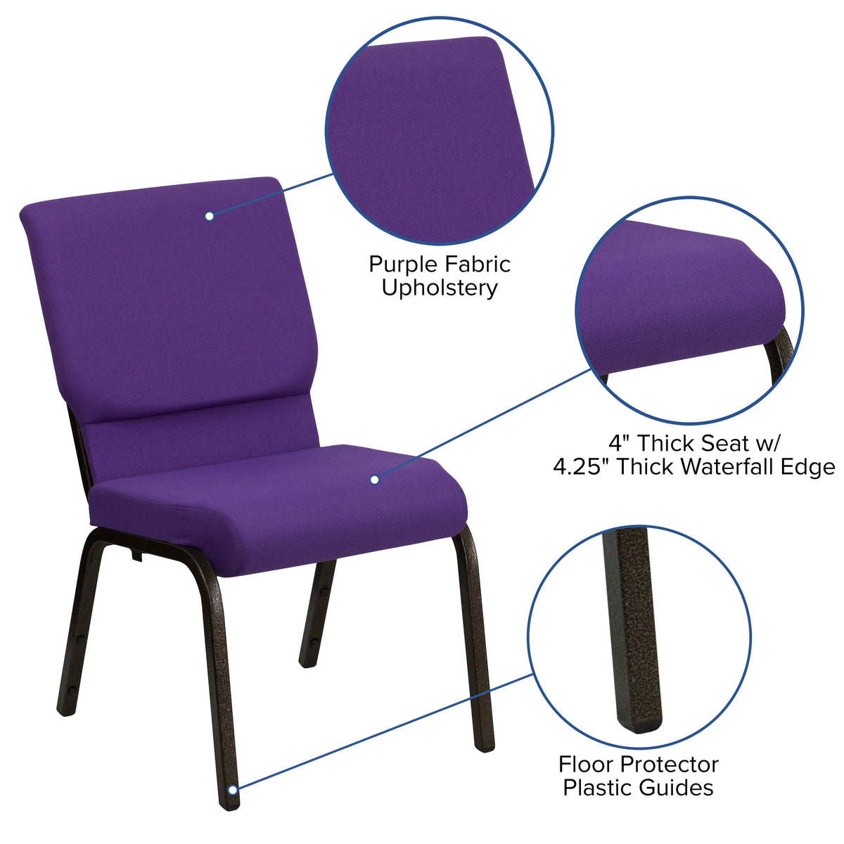 HERCULES Series Stackable Church Chair 18.5in W