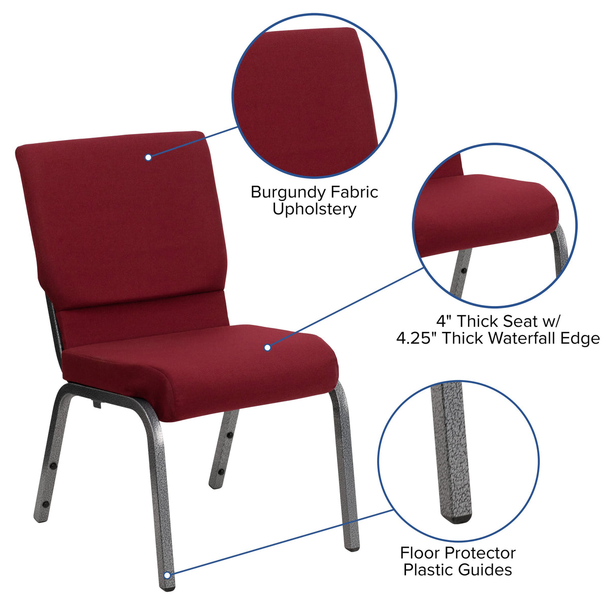 HERCULES Series Stackable Church Chair 18.5in W