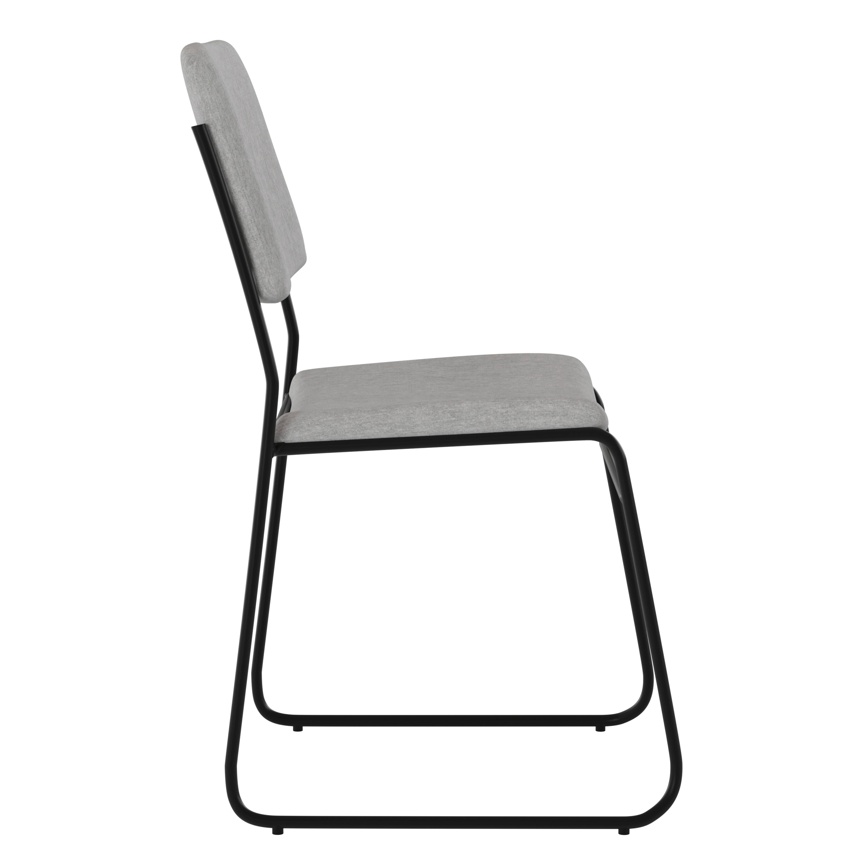 FLASH High Density Stacking Chair with Sled Base 500 lb Gray