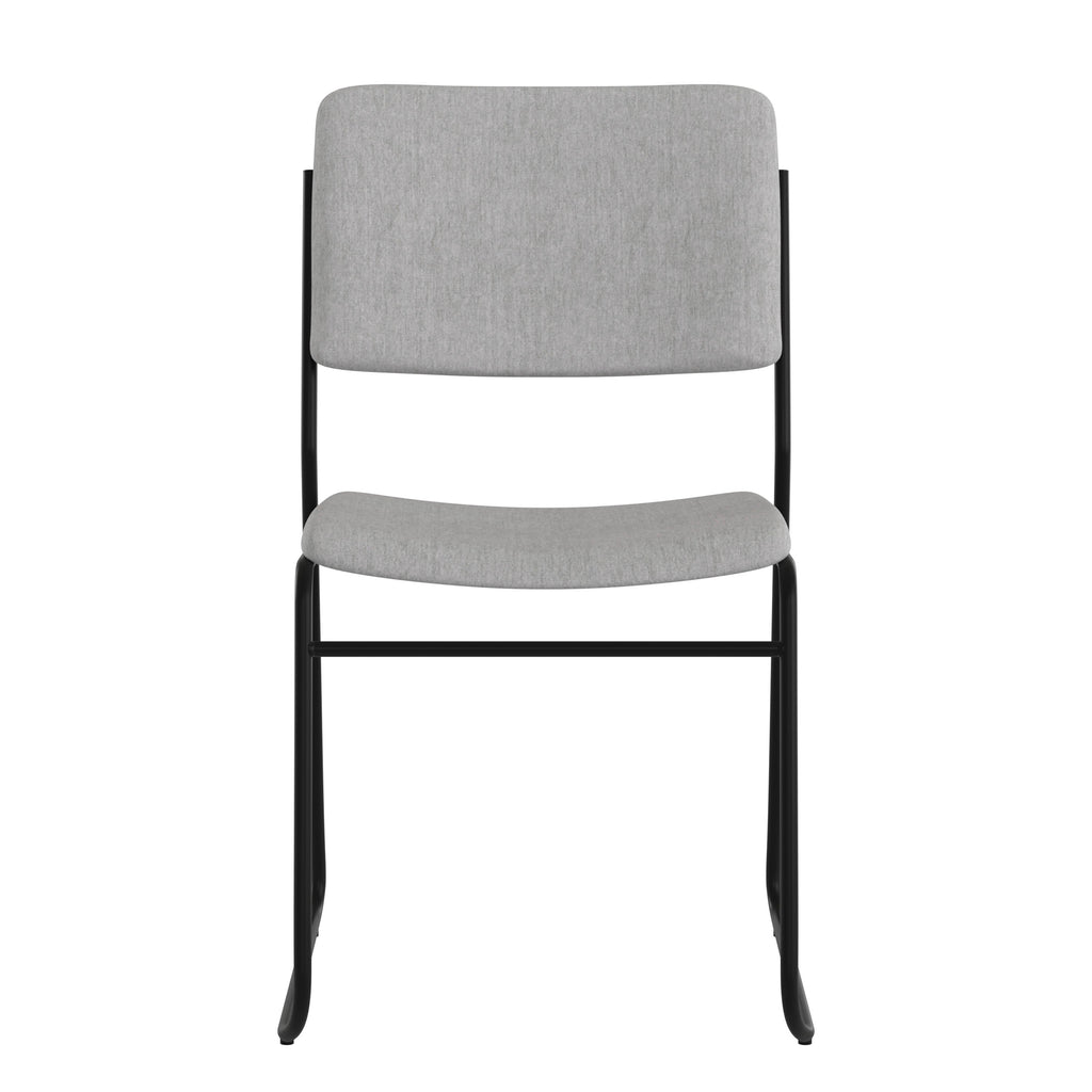 FLASH High Density Stacking Chair with Sled Base 500 lb Gray