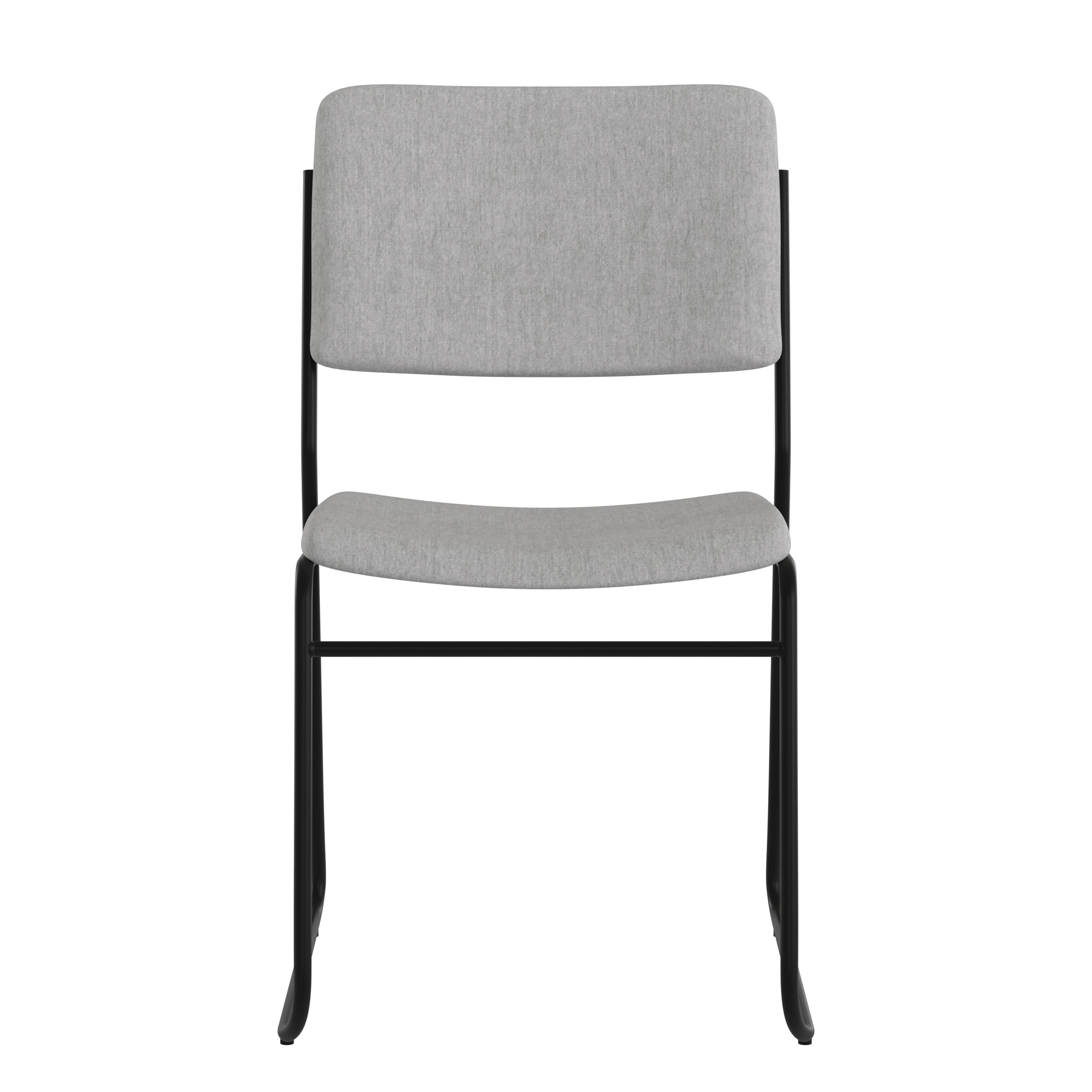 FLASH High Density Stacking Chair with Sled Base 500 lb Gray