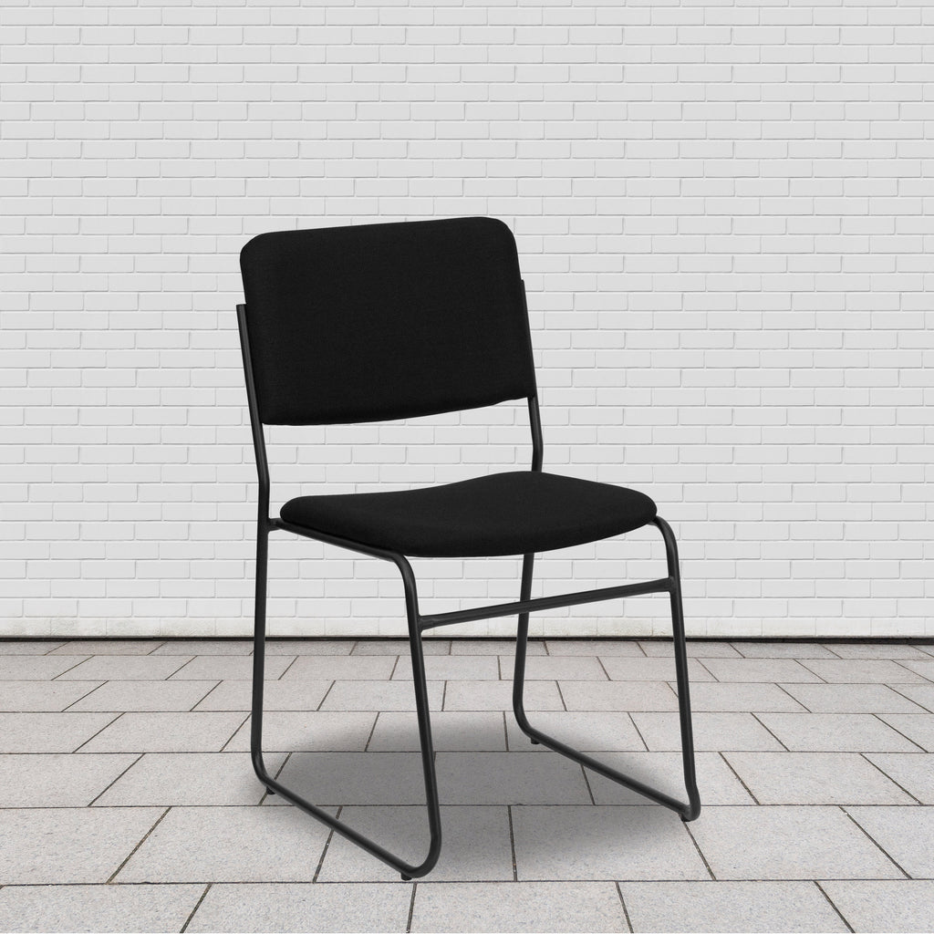 FLASH High Density Stacking Chair with Sled Base 500 lb Gray