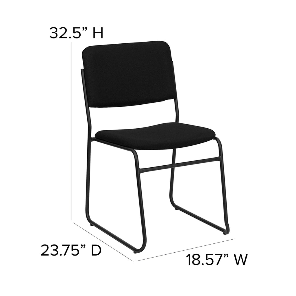 FLASH High Density Stacking Chair with Sled Base 500 lb Gray