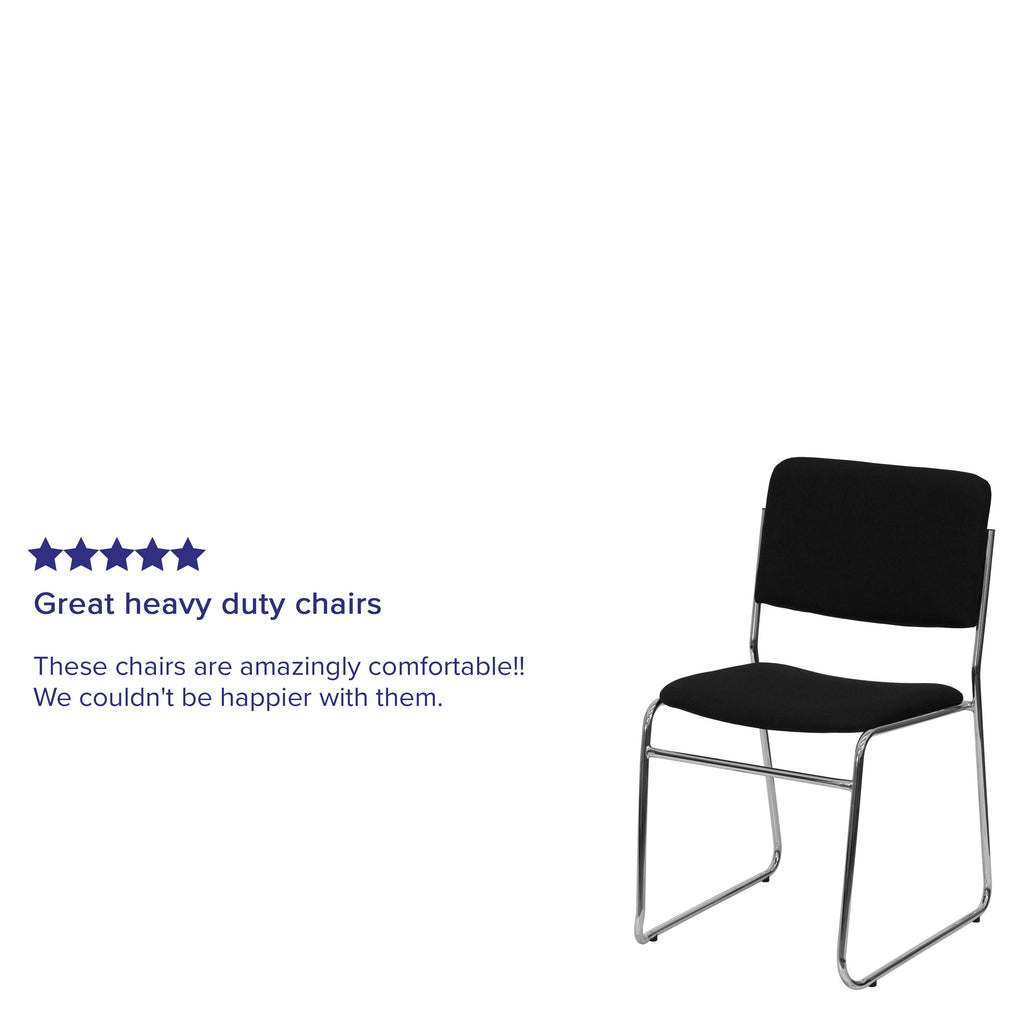 FLASH High Density Stacking Chair with Sled Base 500 lb Gray