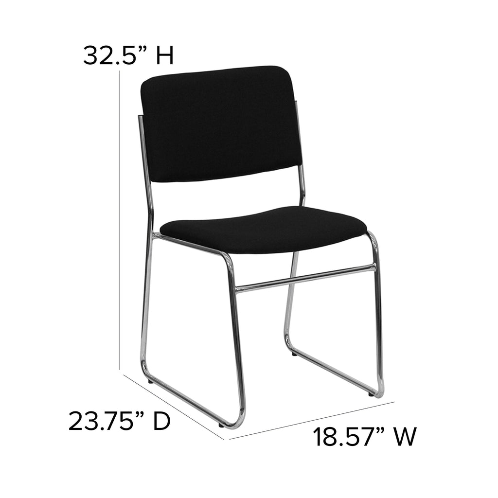 FLASH High Density Stacking Chair with Sled Base 500 lb Gray