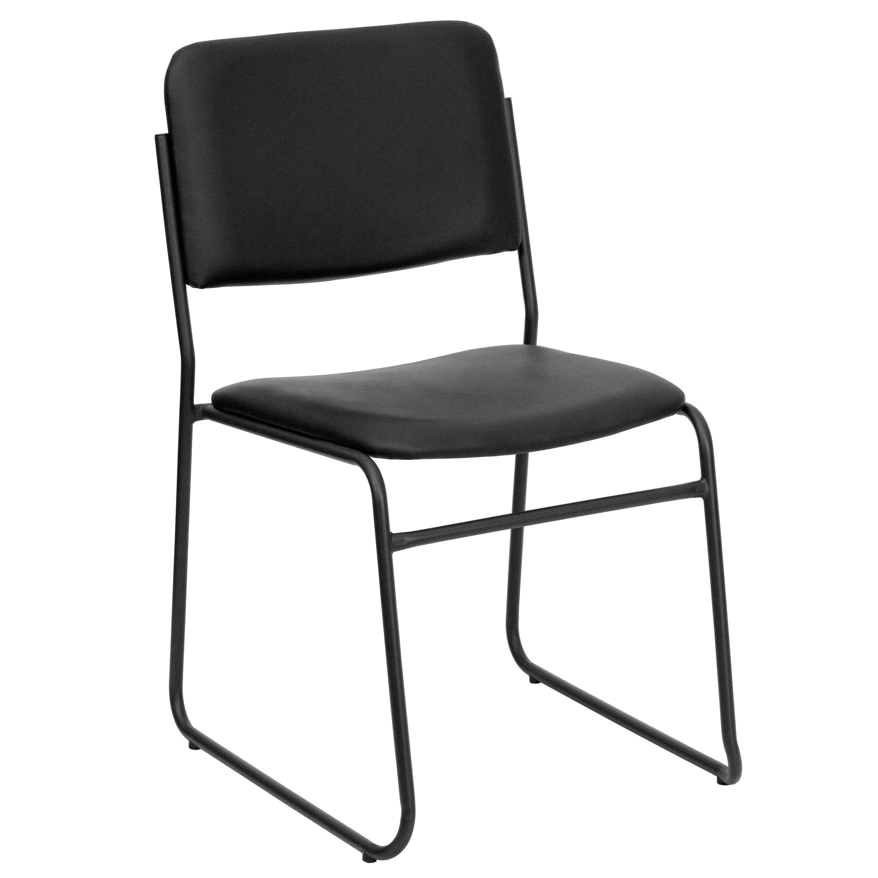 FLASH High Density Stacking Chair with Sled Base 500 lb Gray