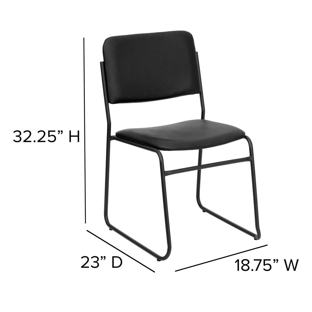 FLASH High Density Stacking Chair with Sled Base 500 lb Gray
