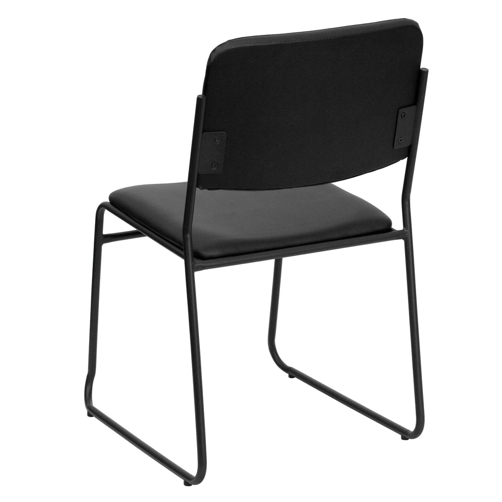 FLASH High Density Stacking Chair with Sled Base 500 lb Gray
