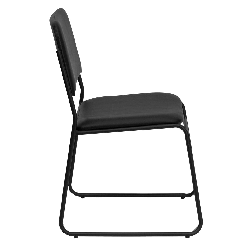 FLASH High Density Stacking Chair with Sled Base 500 lb Gray