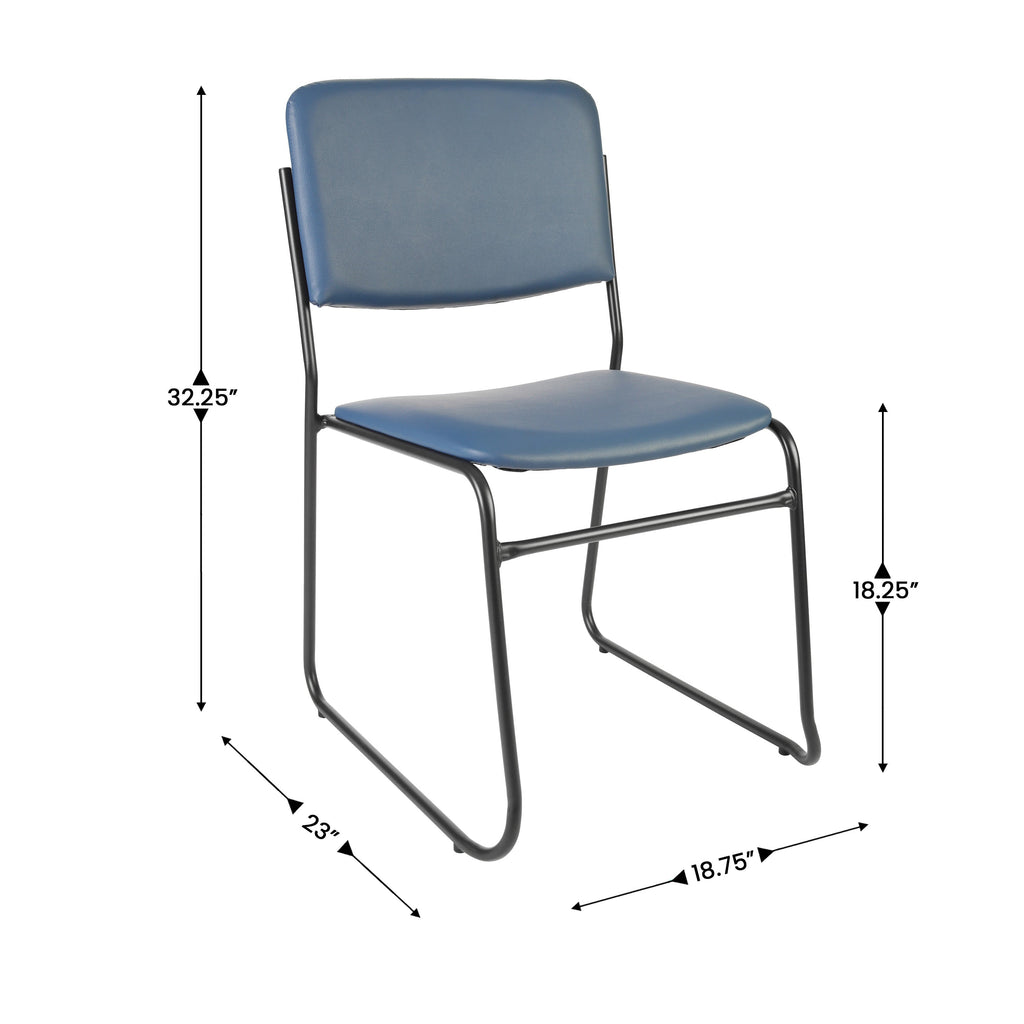 FLASH High Density Stacking Chair with Sled Base 500 lb Gray