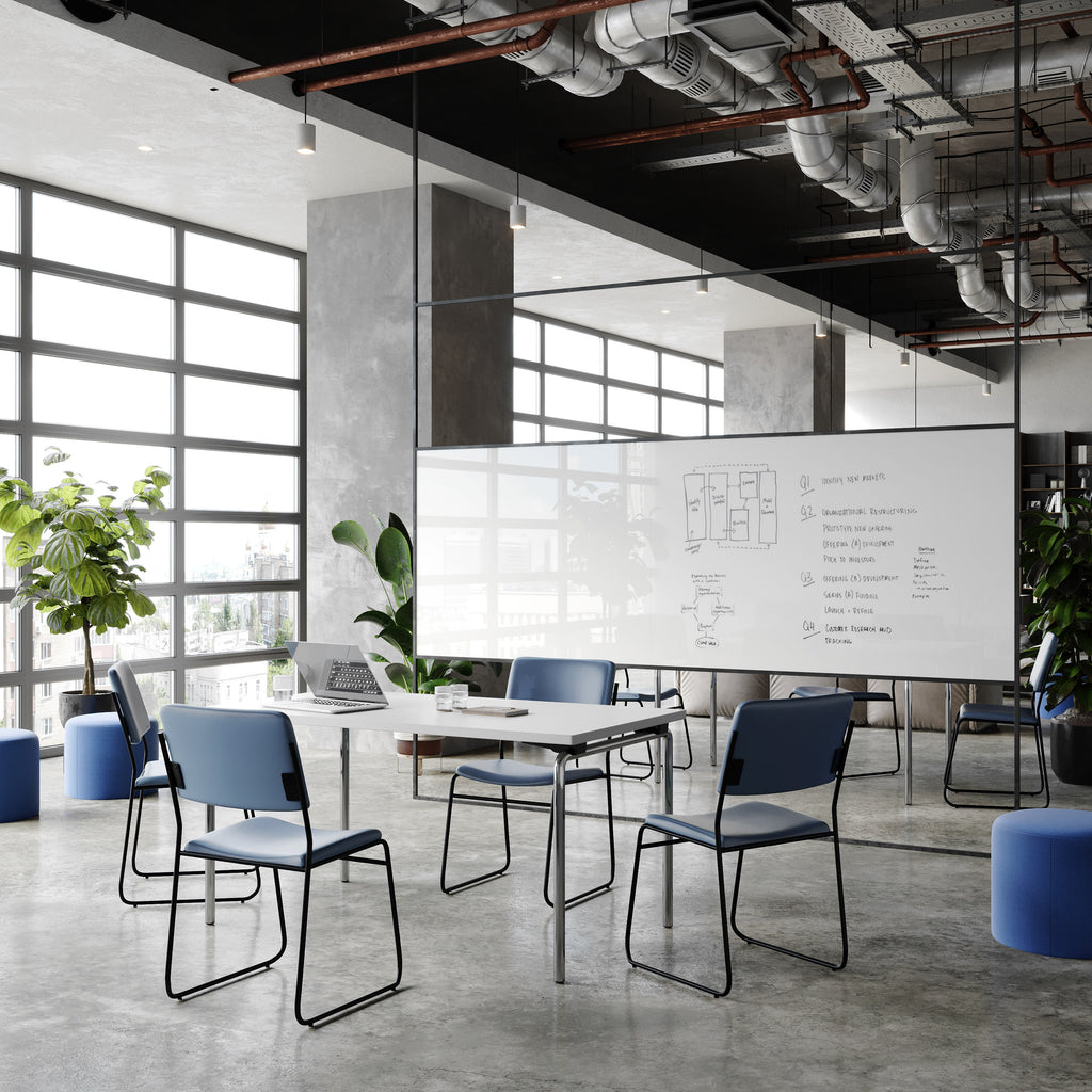 FLASH High Density Stacking Chair with Sled Base 500 lb Gray