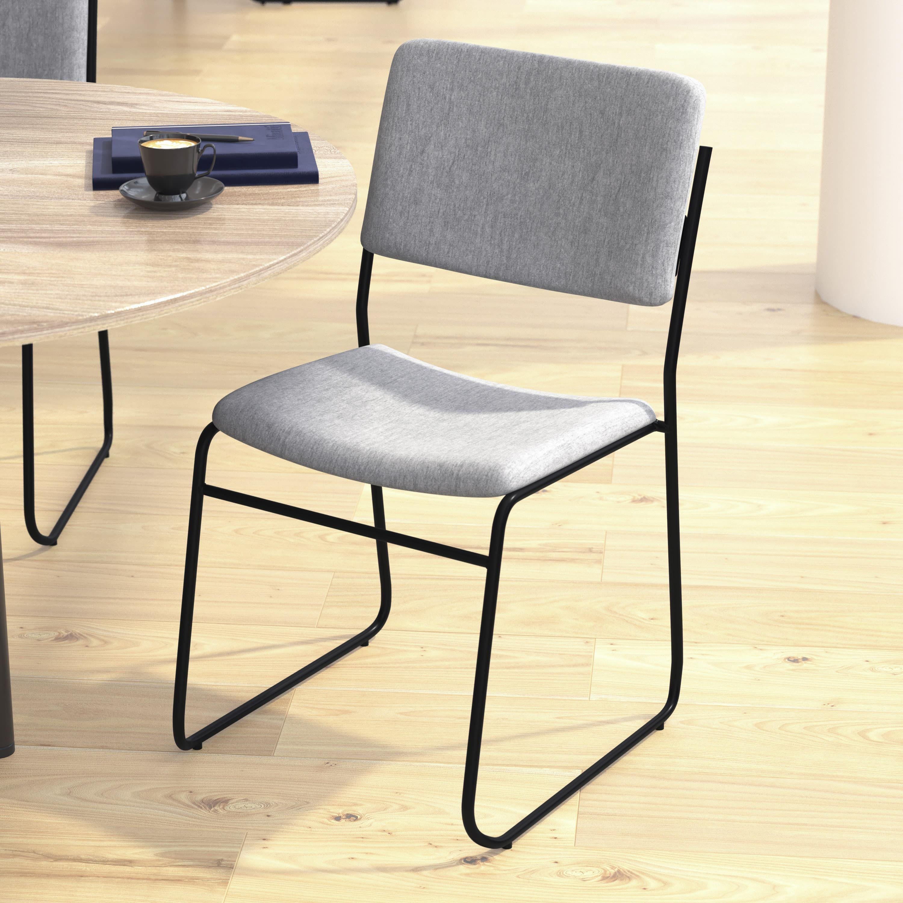 FLASH High Density Stacking Chair with Sled Base 500 lb Gray