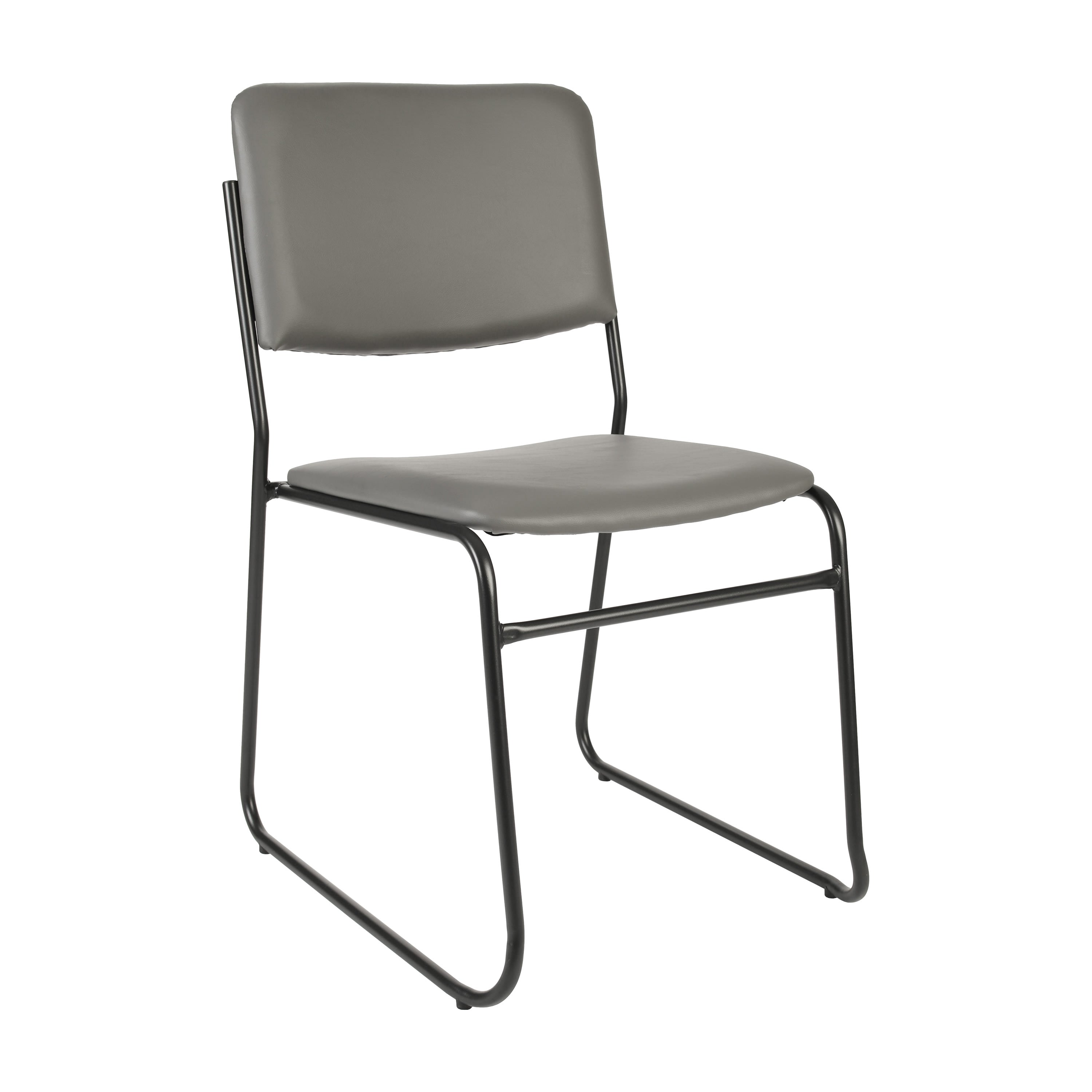 FLASH High Density Stacking Chair with Sled Base 500 lb Gray