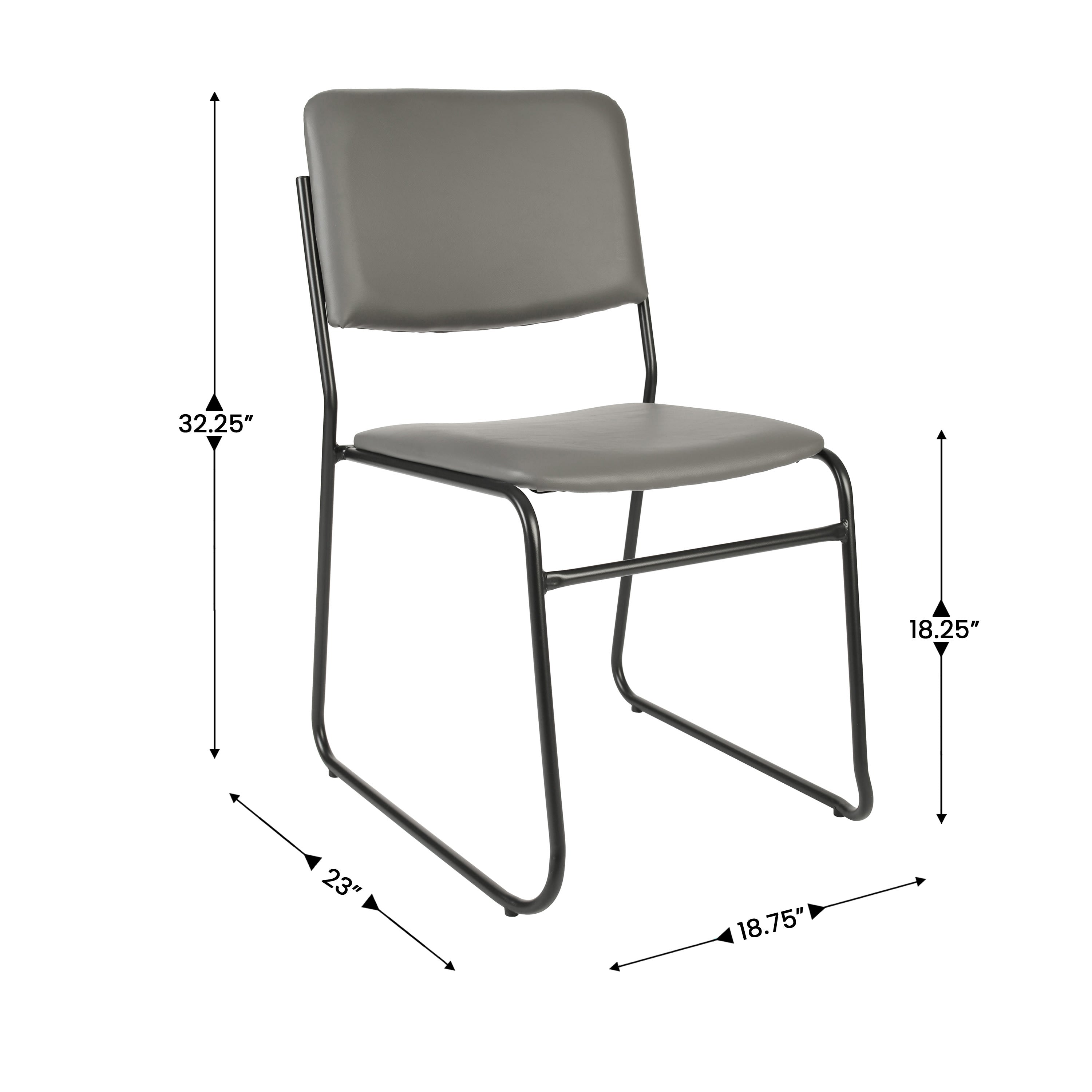 FLASH High Density Stacking Chair with Sled Base 500 lb Gray