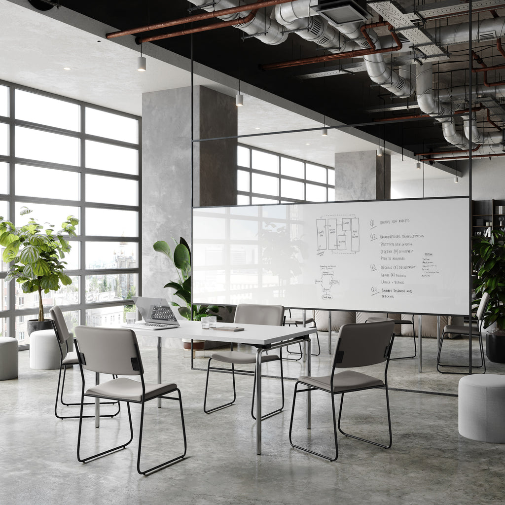 FLASH High Density Stacking Chair with Sled Base 500 lb Gray