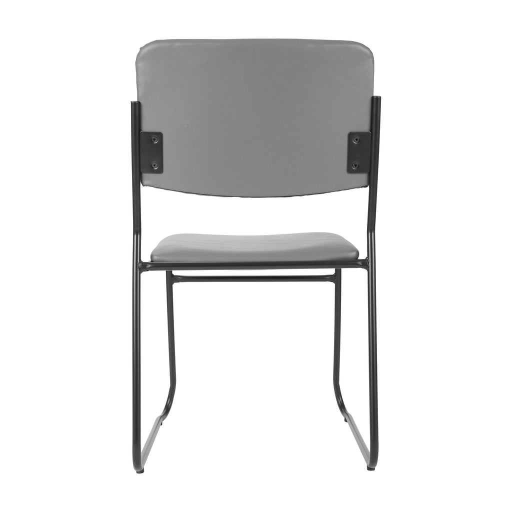 FLASH High Density Stacking Chair with Sled Base 500 lb Gray