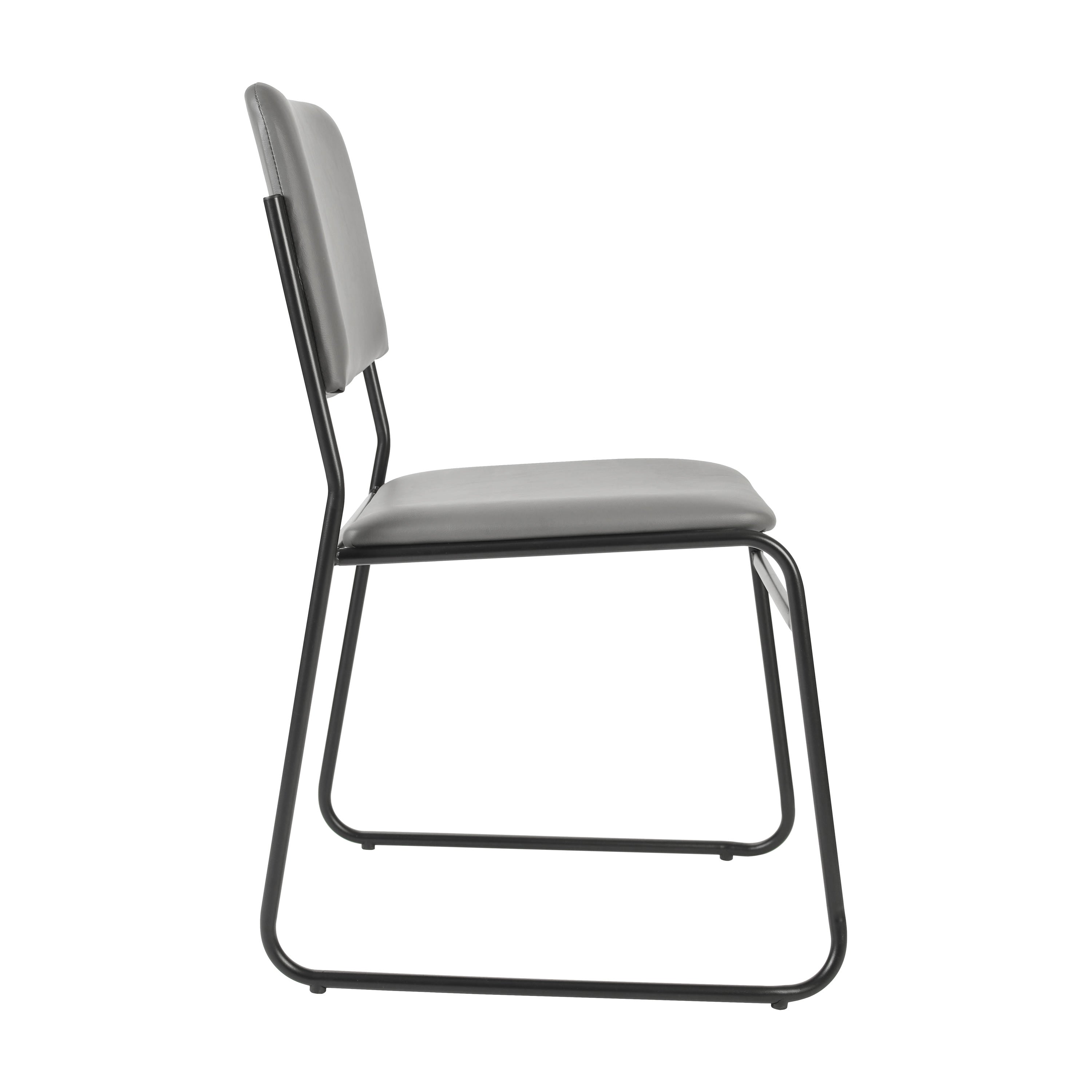 FLASH High Density Stacking Chair with Sled Base 500 lb Gray