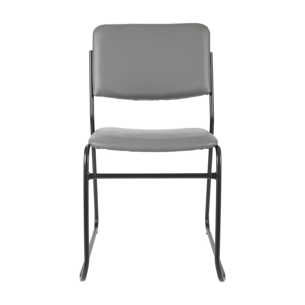 FLASH High Density Stacking Chair with Sled Base 500 lb Gray