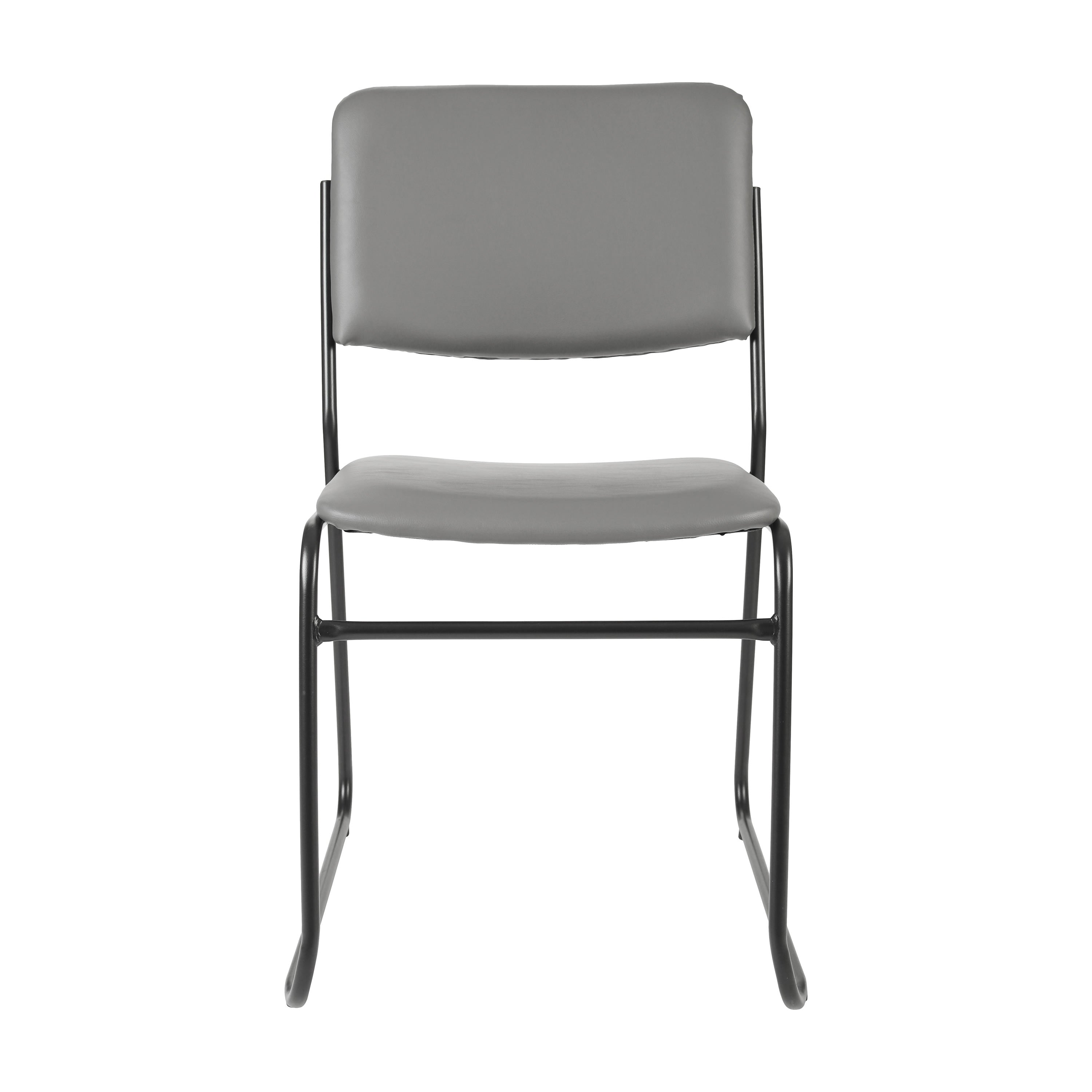FLASH High Density Stacking Chair with Sled Base 500 lb Gray