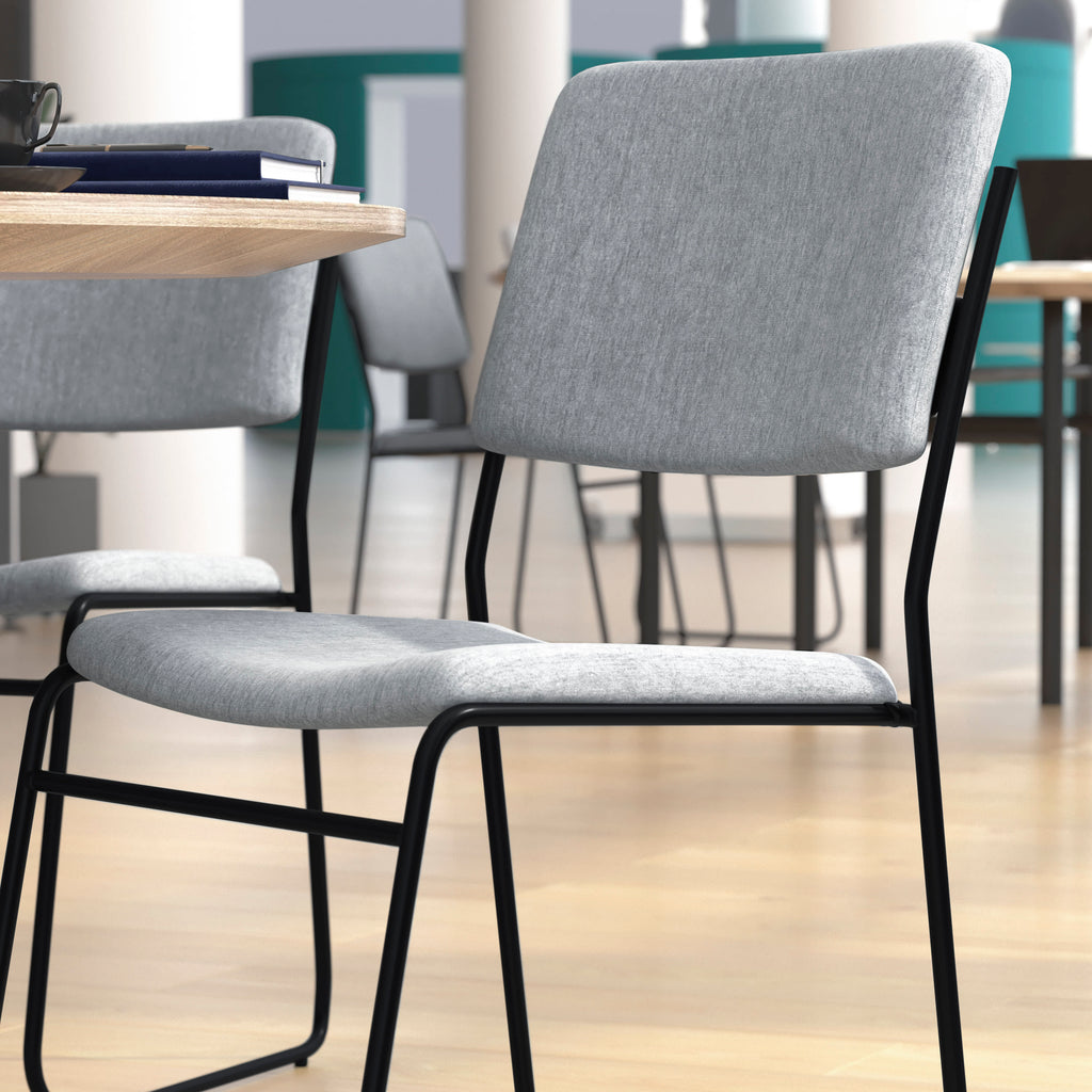 FLASH High Density Stacking Chair with Sled Base 500 lb Gray