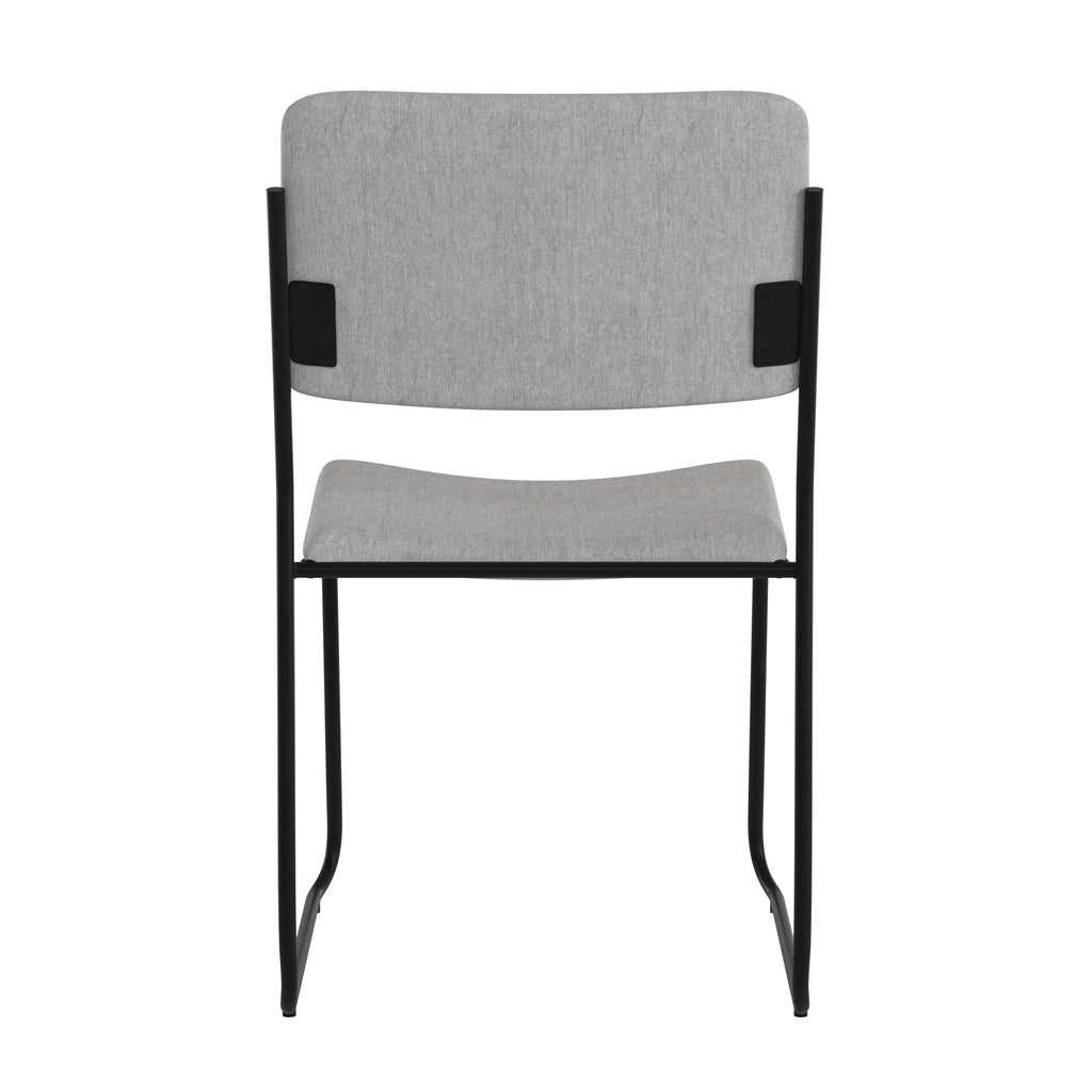 FLASH High Density Stacking Chair with Sled Base 500 lb Gray