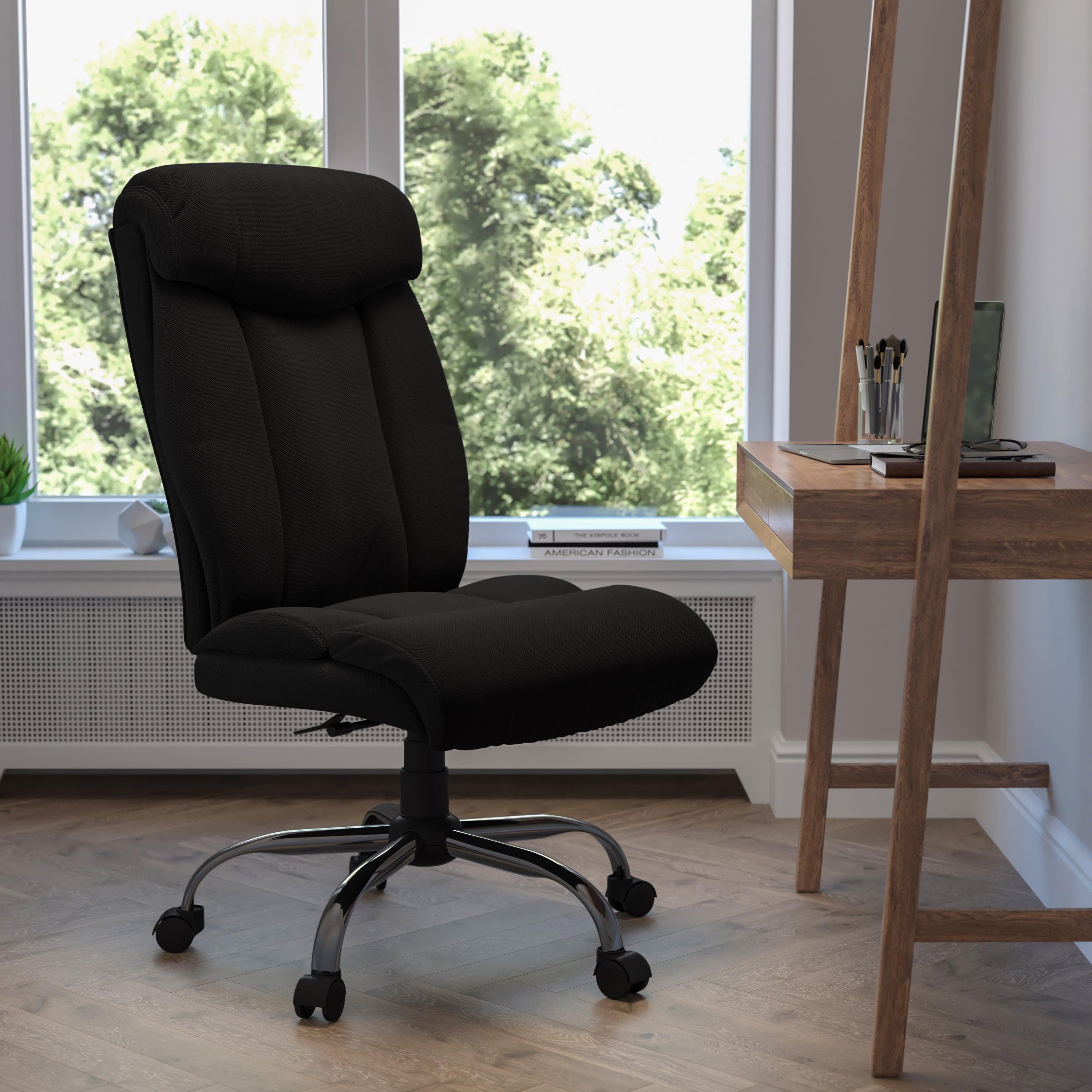 FLASH Hercules Series Big & Tall 400lb High Back Executive Office Chair Black Fabric