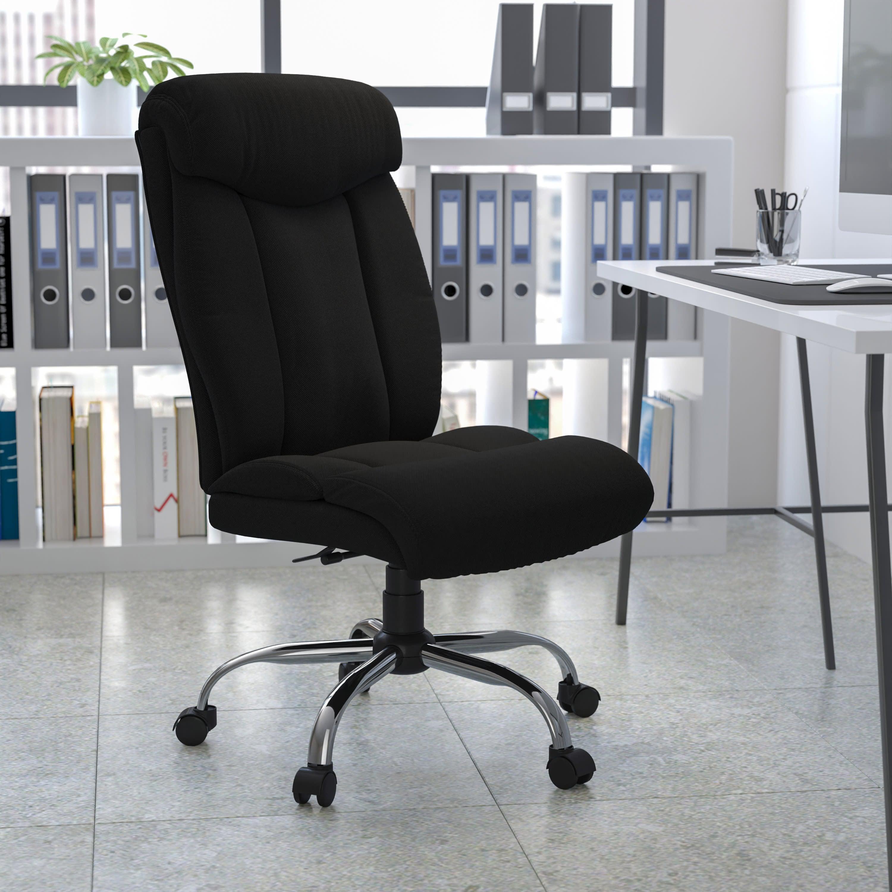 FLASH Hercules Series Big & Tall 400lb High Back Executive Office Chair Black Fabric
