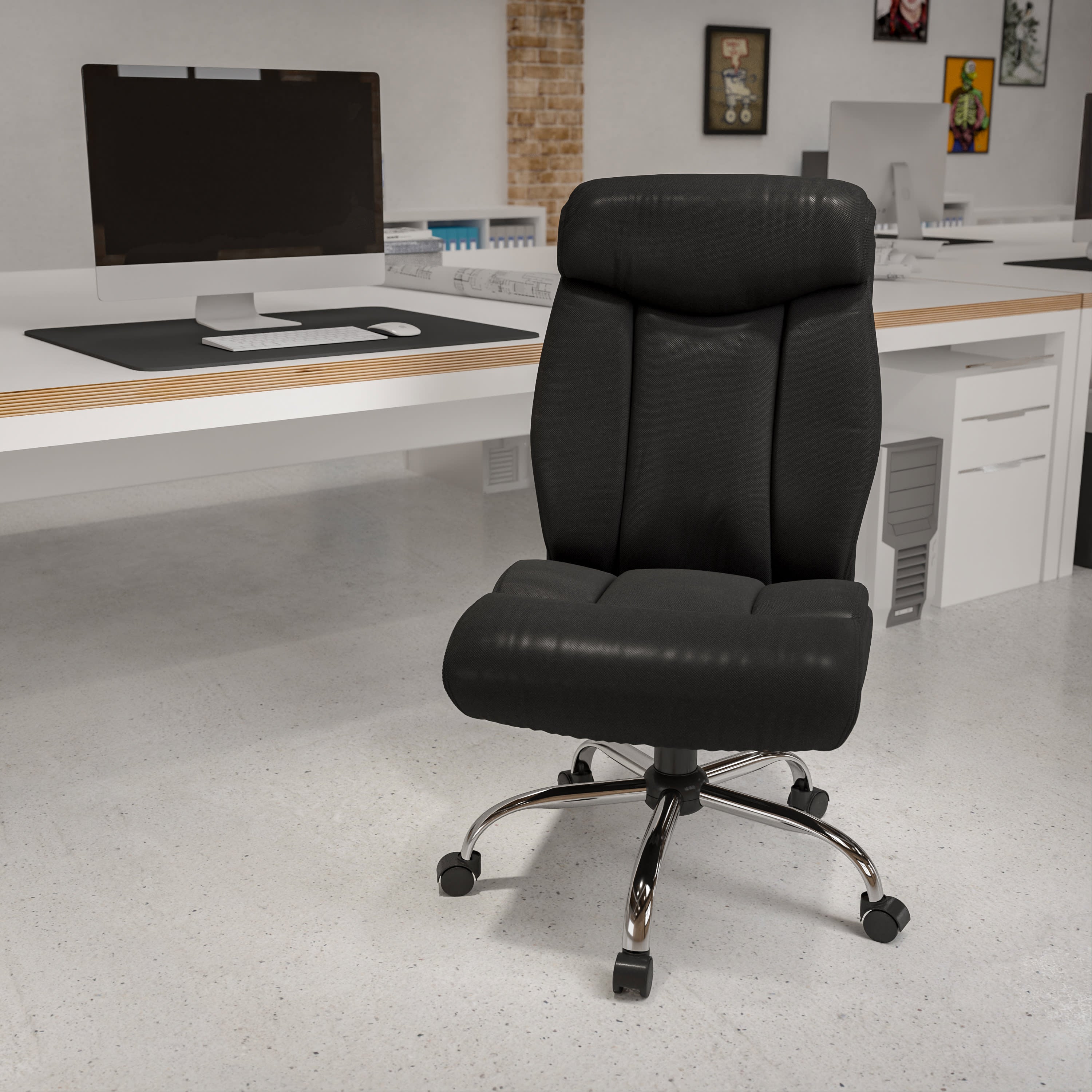 FLASH Hercules Series Big & Tall 400lb High Back Executive Office Chair Black Fabric
