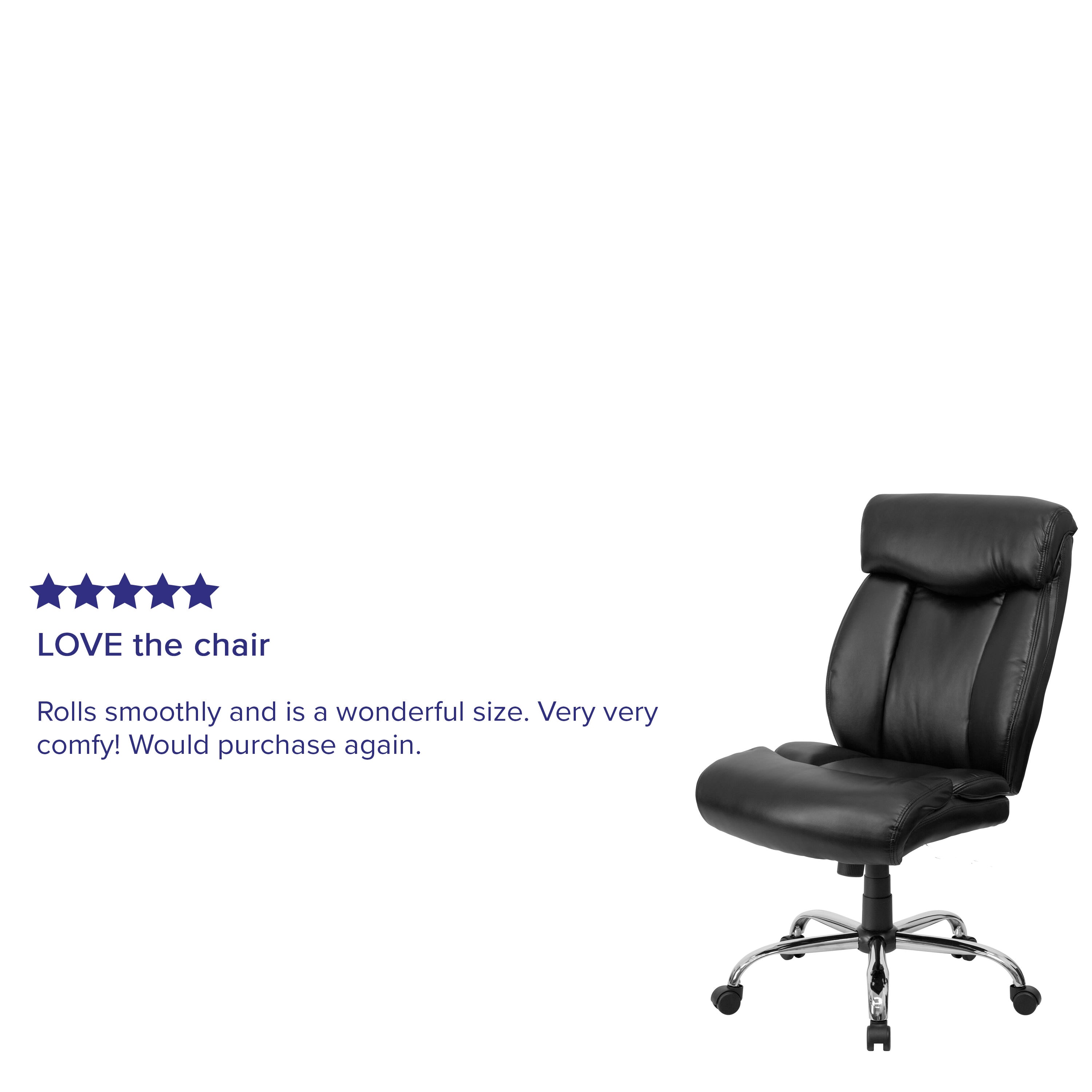 FLASH Hercules Series Big & Tall 400lb High Back Executive Office Chair Black Fabric